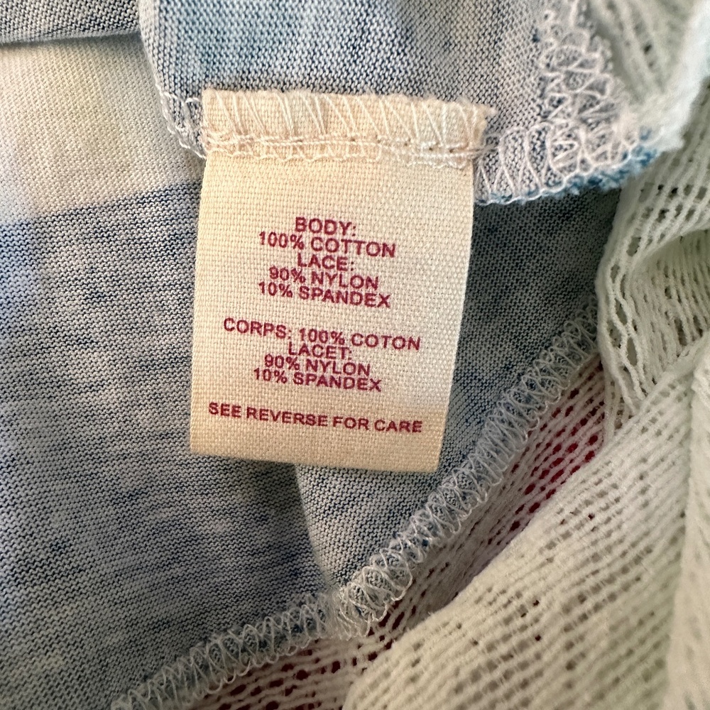 NWT - We The Free - Striped + Lace Teal/White Tank - Picture 13 of 14